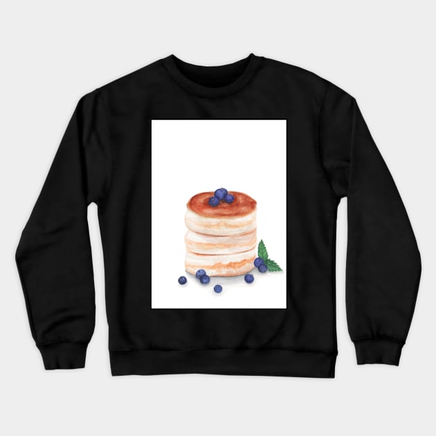 Pancakes watercolor Crewneck Sweatshirt by GinaaArts